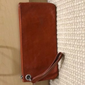 Hobo orange wristlet bag